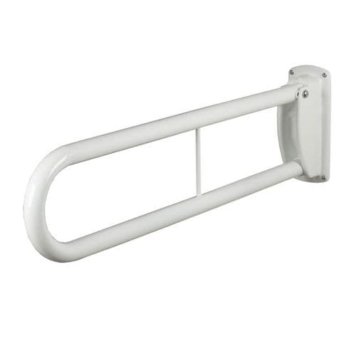 Rothley Rothley Hinged Grab Rail Self Locking When Open - White Polyester Coated - 35mm x 800mm